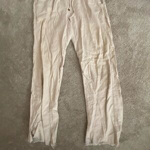 Beige flared pants